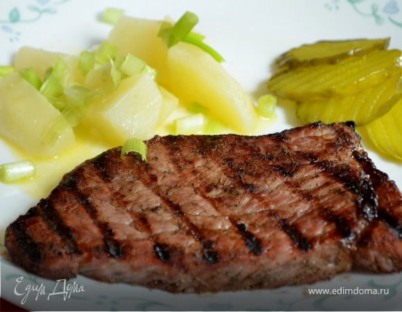 Говядина, маринованная с зеленым луком