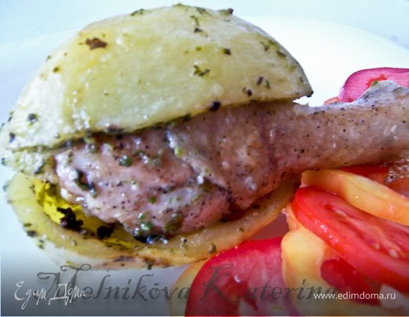 Куриные ножки в картофельных лодочках Куриные ножки в картофельных лодочках