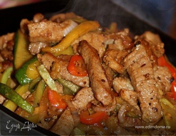 Свинина с овощами по-китайски