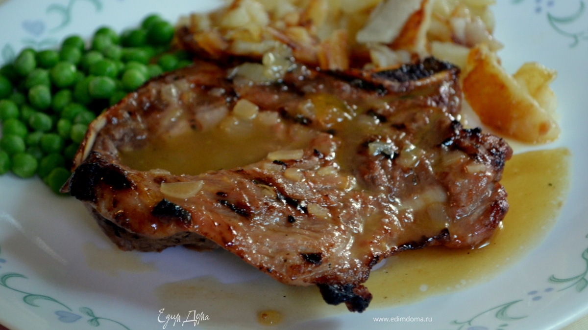 Персиково-горчичные свиные отбивные