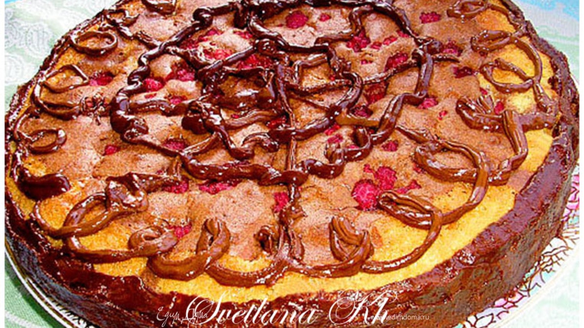 Шоколадно-малиновый пирог