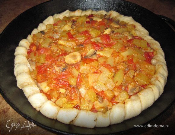 Веганская пицца с кабачками