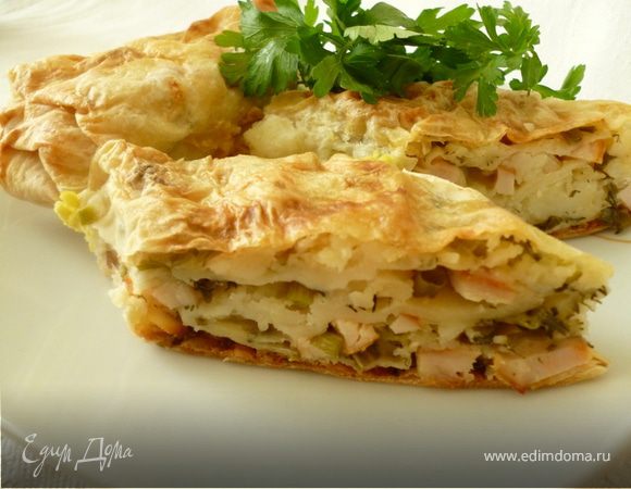 Рулет с копченой куриной грудкой и картофелем Рулет с копченой куриной грудкой и картофелем