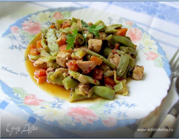Рагу из стручковой фасоли и курицы