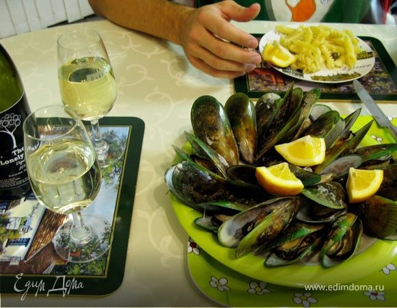 Мидии с лимонной пастой
