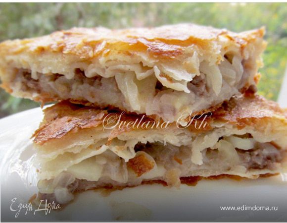 Пирог с мясом и картошкой