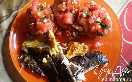 Рецепт Рыба запеченная, картошечка и соус сальса