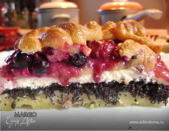 Творожно-маковый пирог с ягодами Творожно-маковый пирог с ягодами