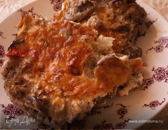 Запеканка из цветной капусты с шампиньонами и сыром Запеканка из цветной капусты с шампиньонами и сыром