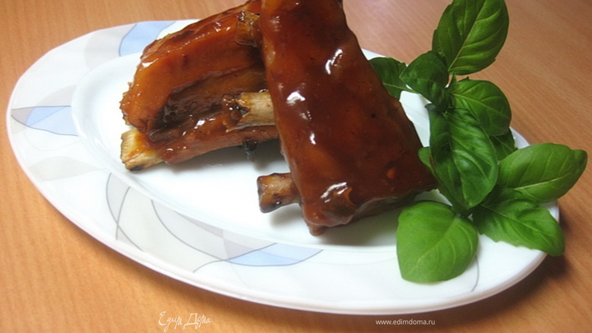 Свиные ребра под соусом "Четыре вкуса"