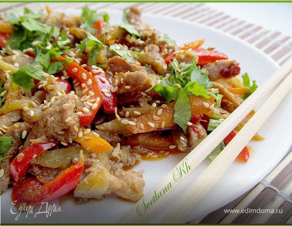 Салат по-корейски из говядины и баклажанов Салат по-корейски из говядины и баклажанов