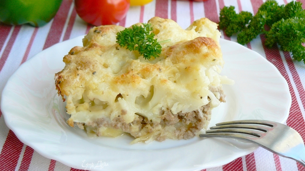 Мясная запеканка с цветной капустой