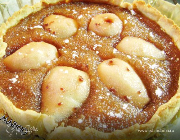 Яблочно-грушевый пирог с винной заливкой Яблочно-грушевый пирог с винной заливкой