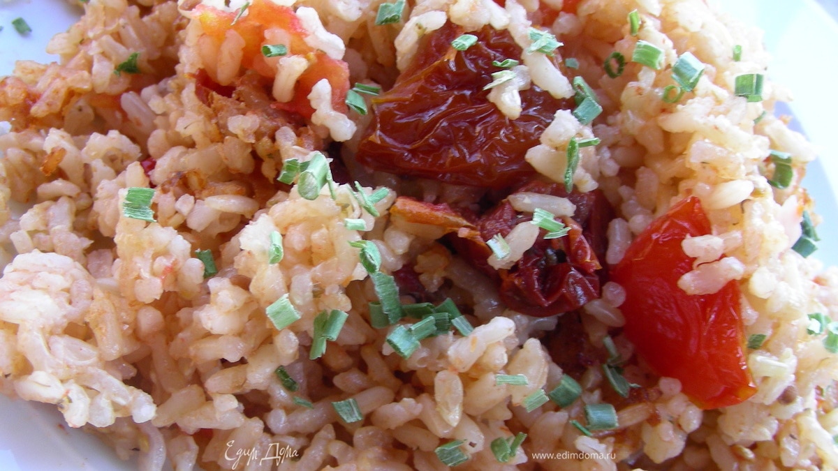 Ризотто с помидорами и вялеными томатами