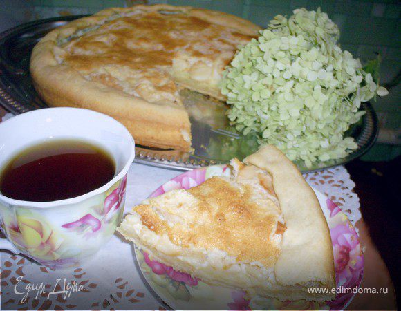 Яблочно-кремовый пирог