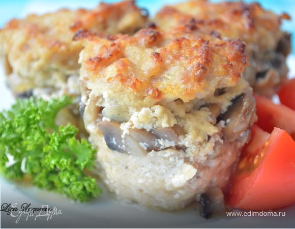 Мясные мини-кексы с грибной начинкой