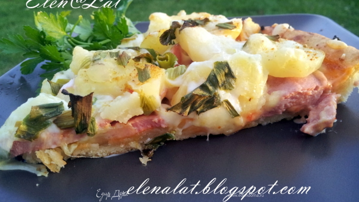 Тарт с картофелем и сардельками "Быстрый ужин"