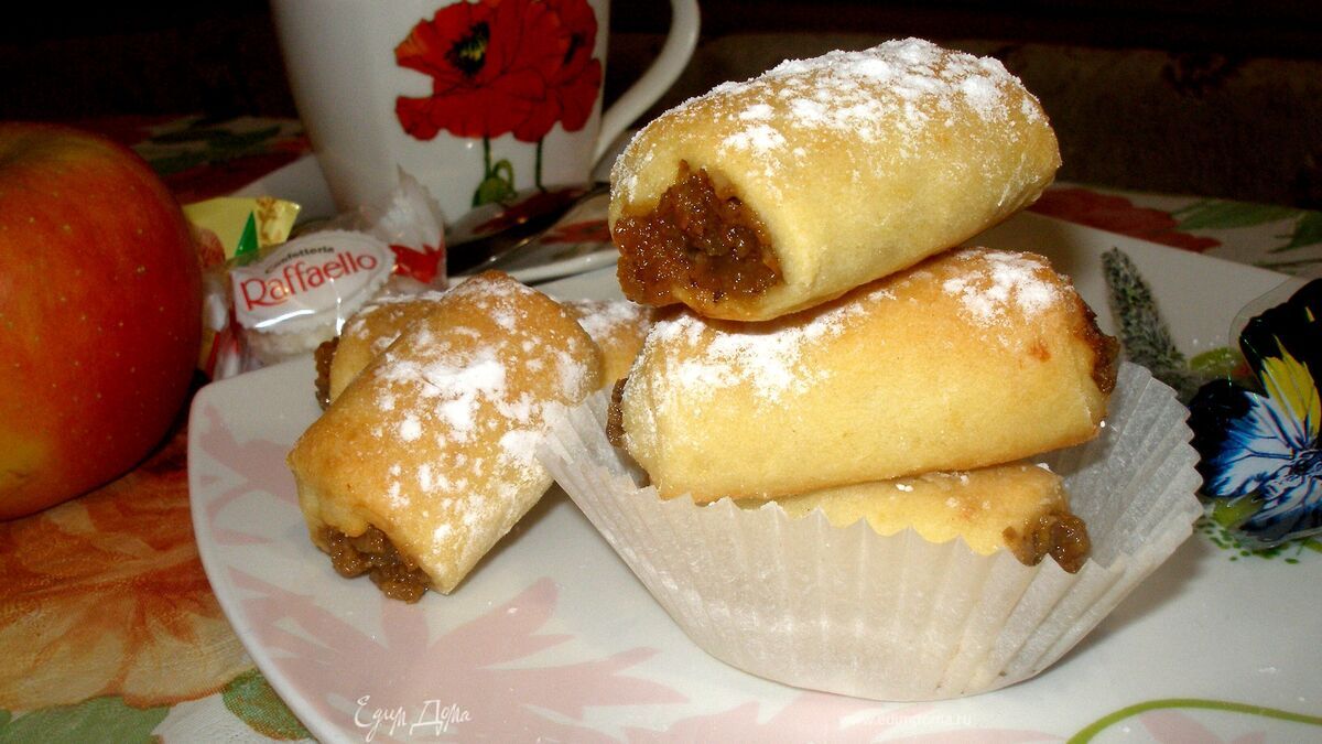 Творожные "полено" с начинкой из кураги и орехов