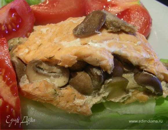 Запеченные рулетики из лосося/семги с грибами Запеченные рулетики из лосося/семги с грибами