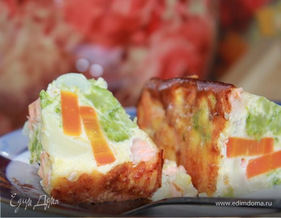 Итальянская фриттата (рыбный омлет с овощами)