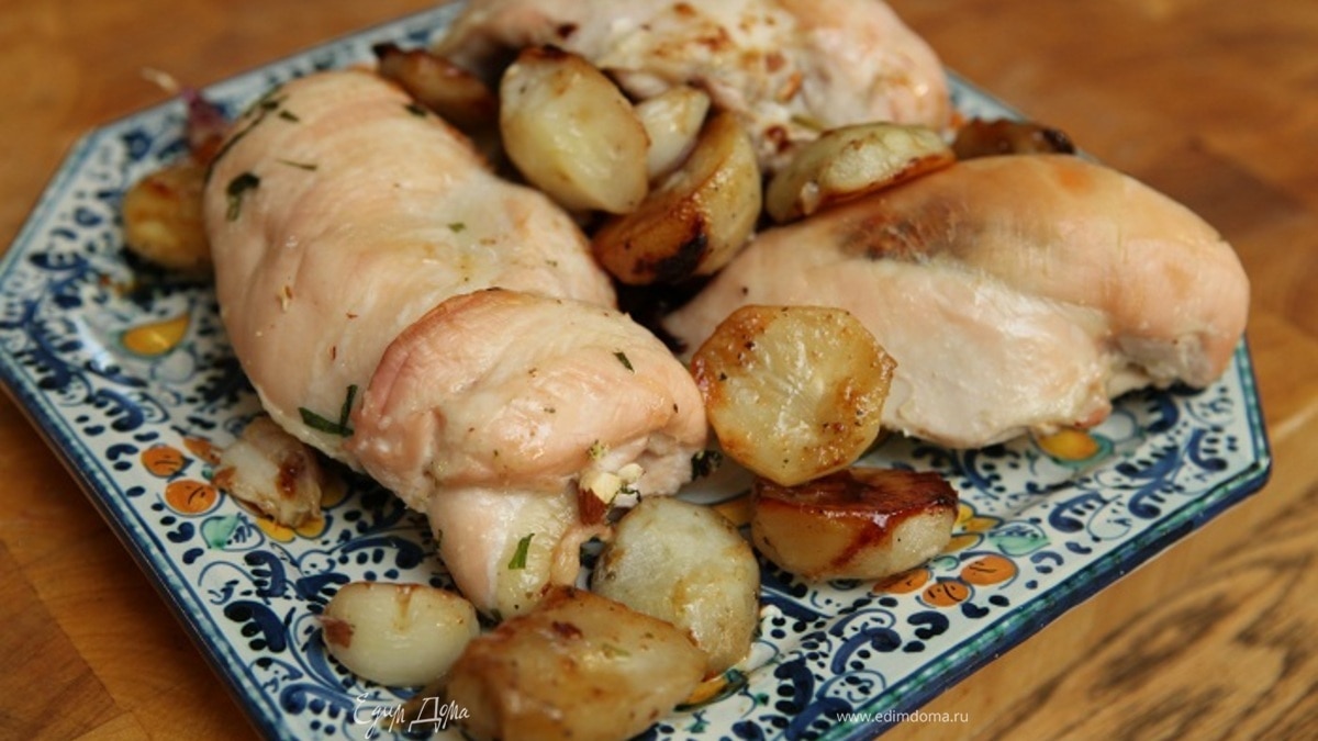 Куриные грудки с миндалем и топинамбуром