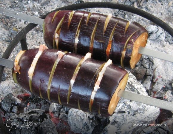 Баклажан с салом на гриле Баклажан с салом на гриле