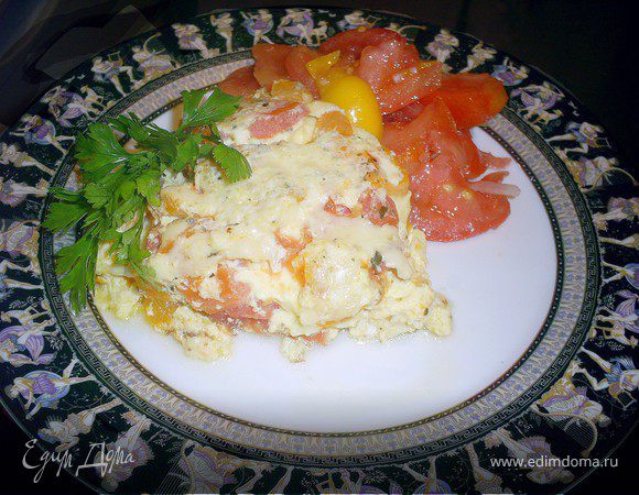 Вкусный омлет с овощами "Сытный ужин" Вкусный омлет с овощами "Сытный ужин"