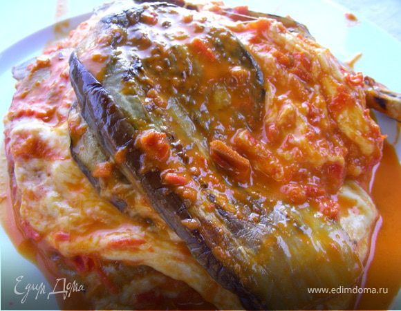 Запеканка из баклажанов с аджикой и моцареллой Запеканка из баклажанов с аджикой и моцареллой