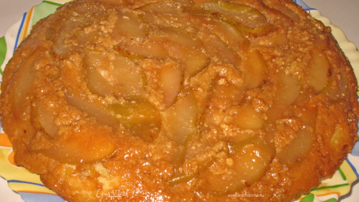 Запеканка-перевертыш с грушей