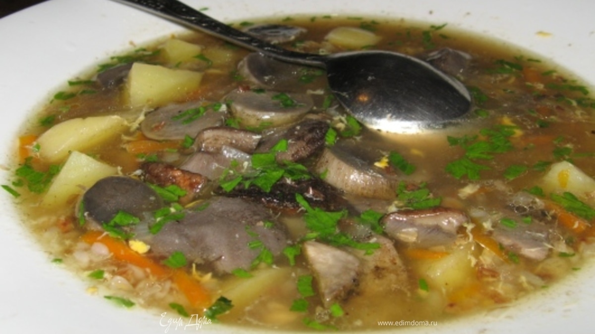 Гречневый Суп с грибами и яйцом