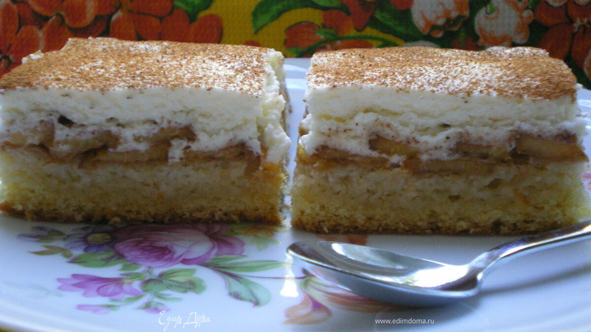 Персиковый пирог с кремом