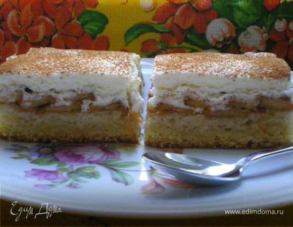 Персиковый пирог с кремом