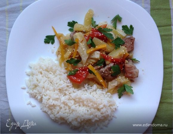 Летние овощи с мясом