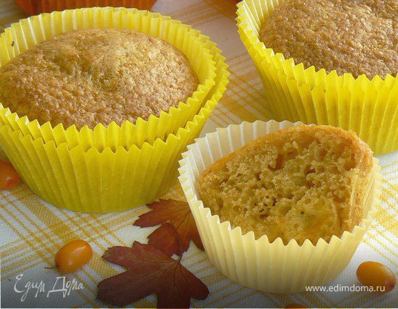 маффины "солнечные" с  облепихой