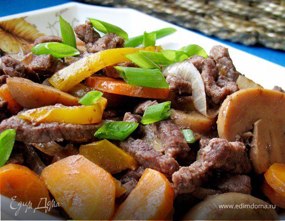 Говядина с овощами в японском стиле Говядина с овощами в японском стиле