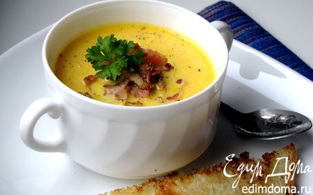 Рецепт Суп-пюре из тыквы с беконом и орехами