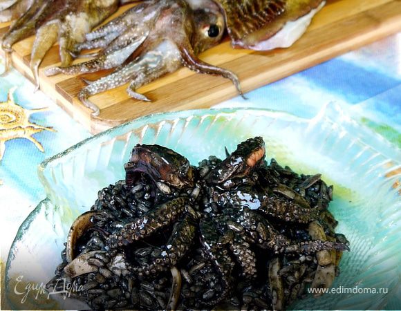 Ризотто с чернилами каракатицы