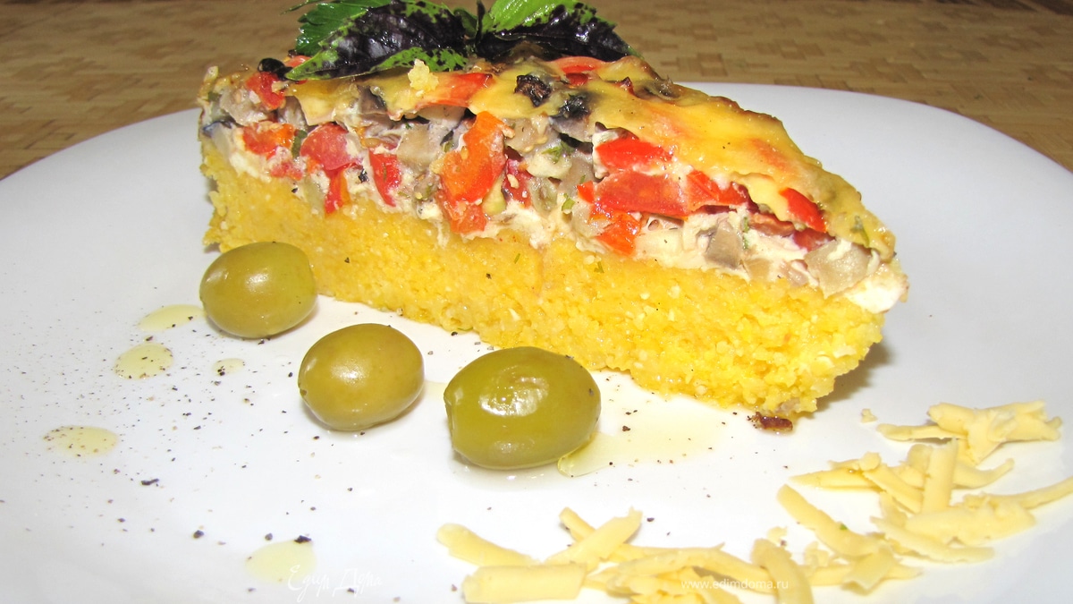 Полента с овощной фриттатой