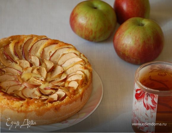 Яблочный тарт с творожным кремом Яблочный тарт с творожным кремом