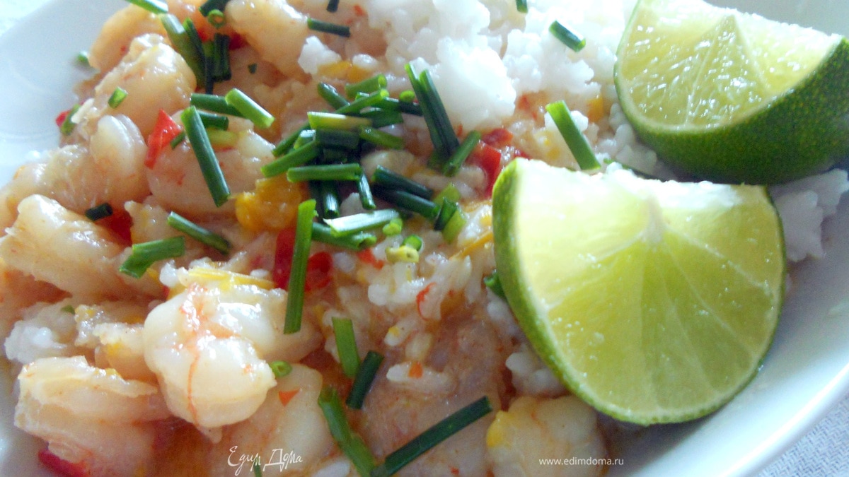 Острые креветки в кокосовом молоке