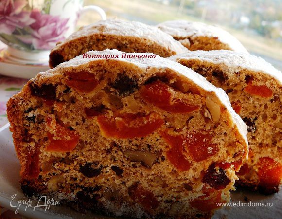 Пряный кекс с вяленой клюквой, курагой и орехами Пряный кекс с вяленой клюквой, курагой и орехами