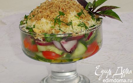 Рецепт Овощной салат с брынзой и орехами