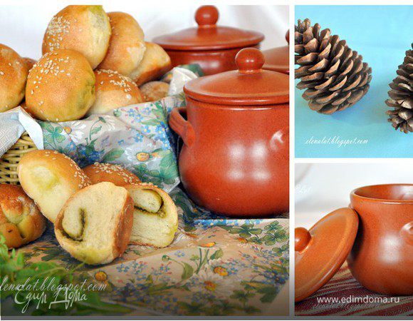 Булочки с соусом песто