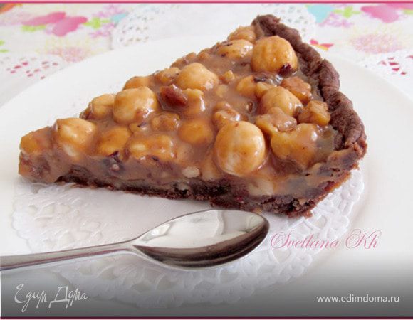 Шоколадный, карамельно-ореховый пирог. Готовим  с HOMEQUEEN