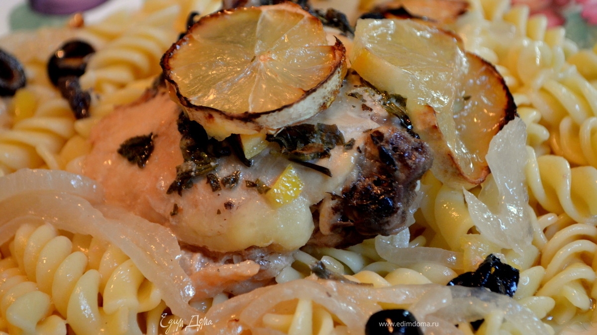 Курица с оливками и лимоном