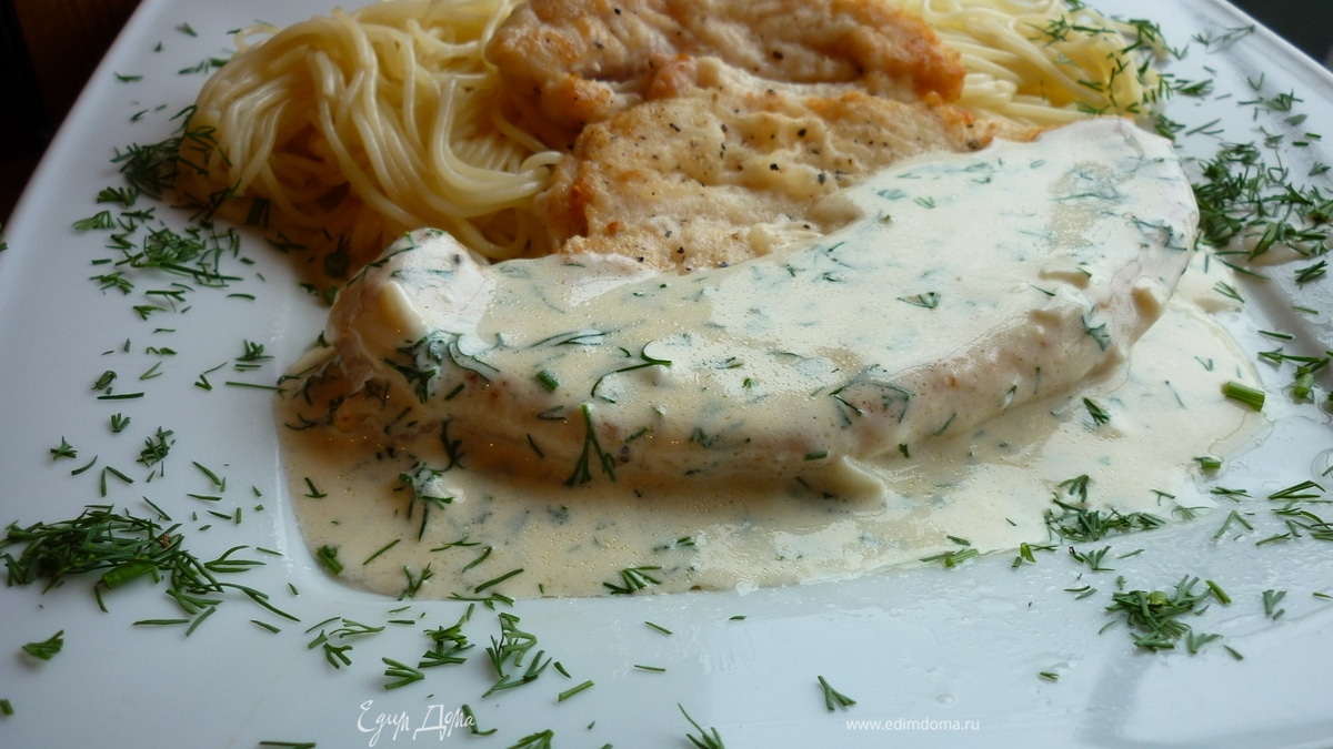 Эскалоп из курицы под соусом