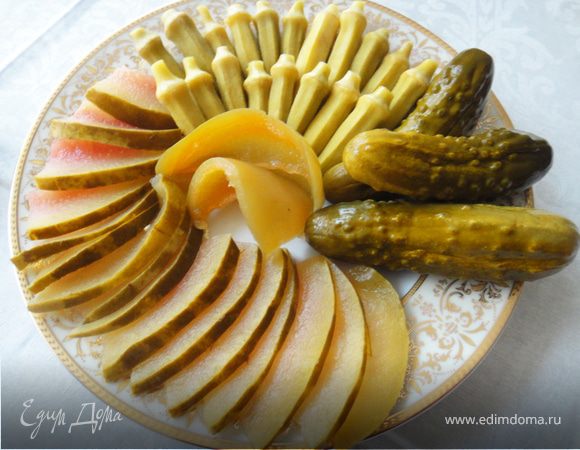 Маринованная бамия  и арбуз