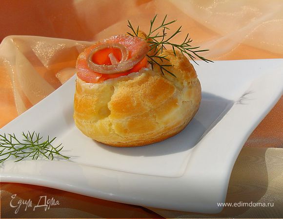 Профитроли с красной рыбой. Готовим вместе с "HomeQueen Corporation"