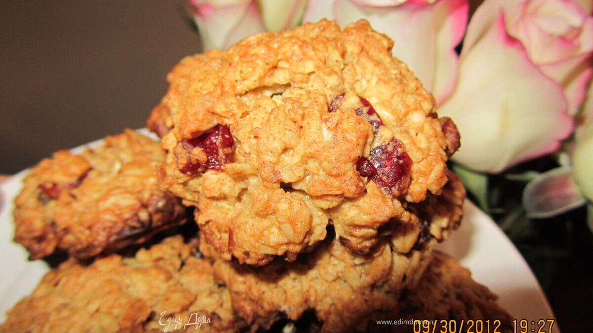 Овсяное печенье с клюквой