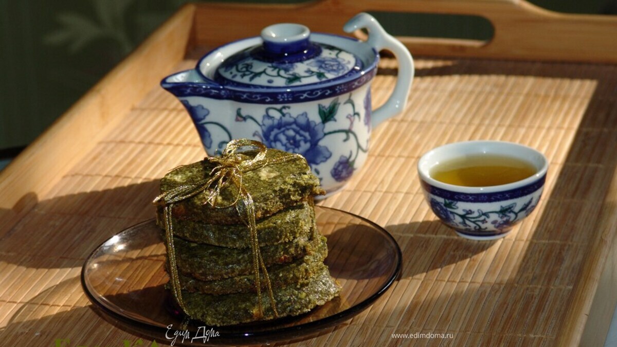 Печенье из зеленого чая с белым шоколадом